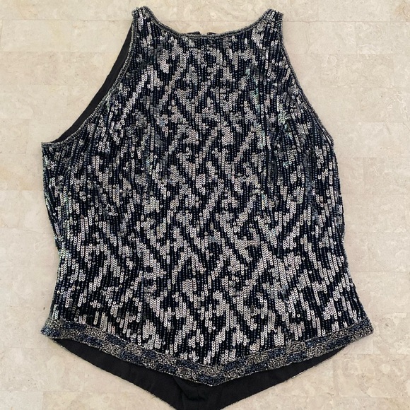 Vintage Y2K going out sequin beaded top - Picture 2 of 5